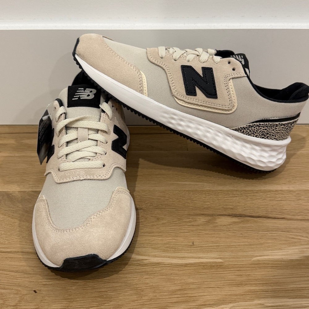 New Balance Fresh Foam X70 Sneaker. Off White/Black Leopard. Size 9.5. NWT